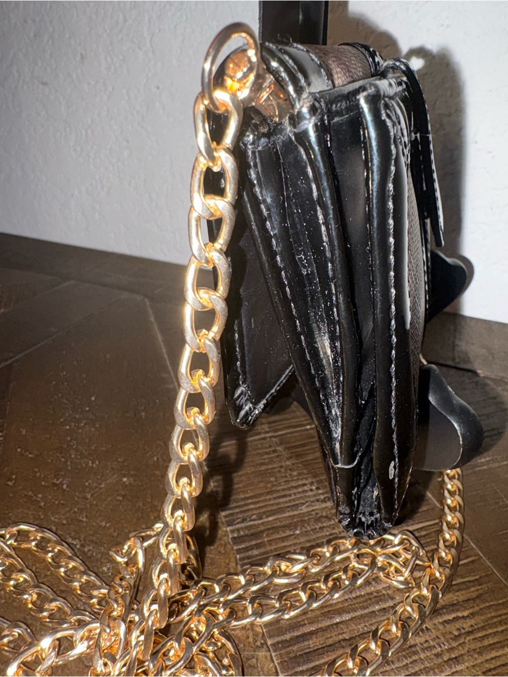Burberry Nova Check Patent Leather Wallet Clutch with NEW Chain & Insert - Picture 2 of 8